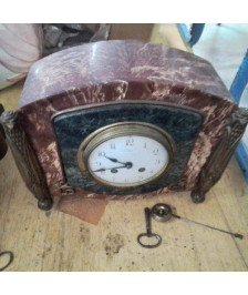 PENDULE MARBRE ROUGE ART NOUVEAU