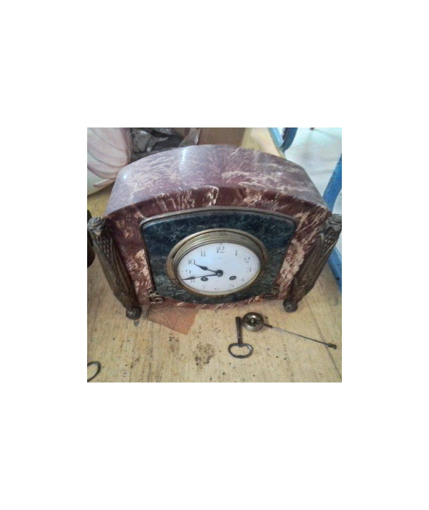 PENDULE MARBRE ROUGE ART NOUVEAU