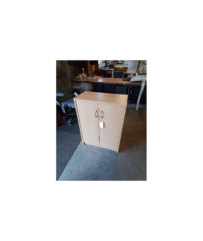 MEUBLE 2 PORTES BATTANTES BOIS CLAIR 