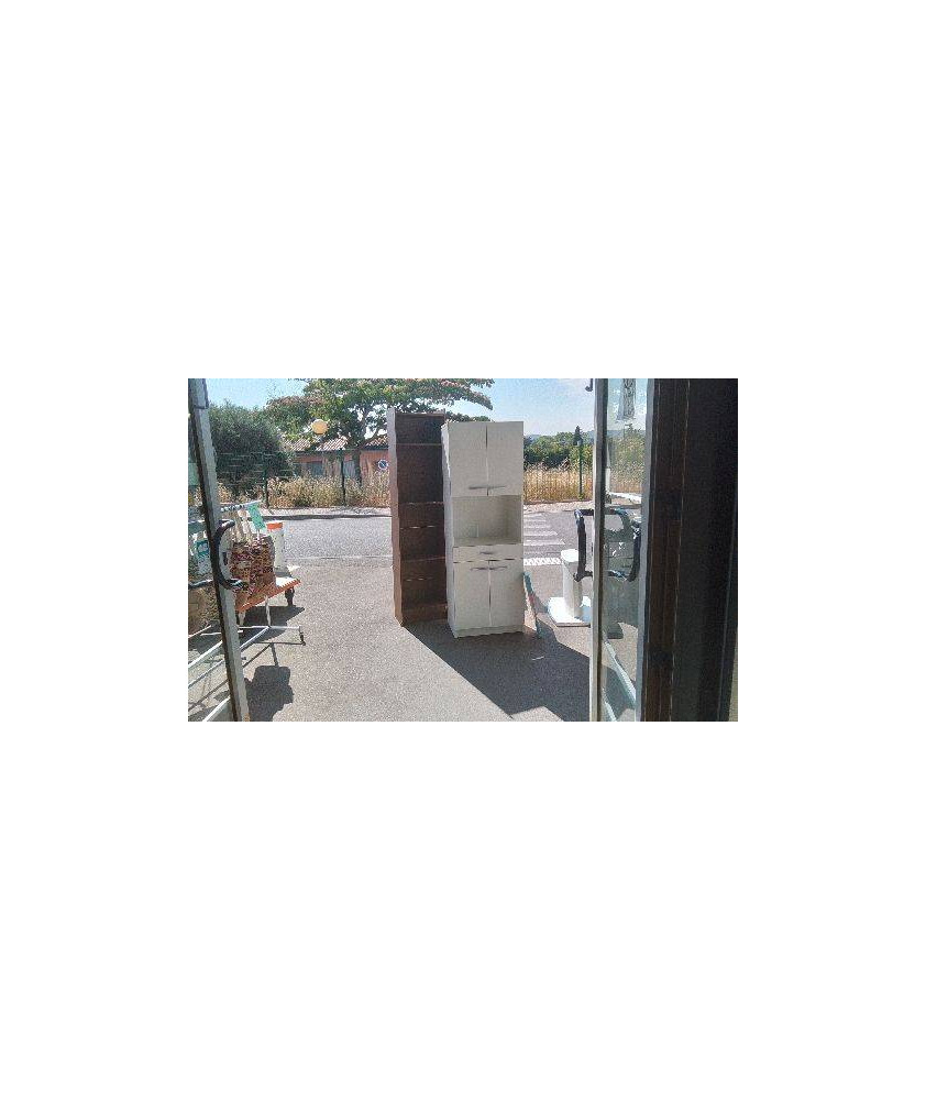 MEUBLE SDB BLANC - 4 PORTES 1 TIROIR