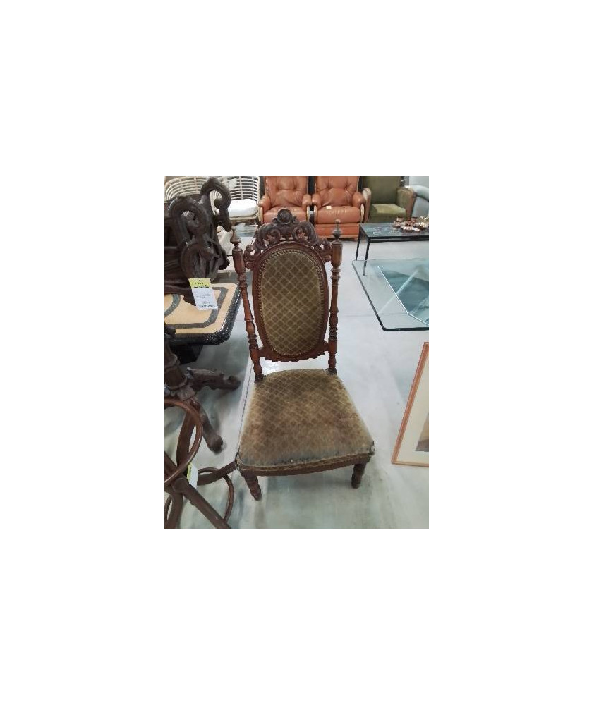 CHAISE BASSE BOIS SCULPTEE ASSISE ET DOSSIER VELOURS BRONZE PIEDS TOURNÉS FIN XIXE EN L ETAT CHAISE BASSE BOIS SCULPTEE ASSISE ET DOSSIER VELOURS BRONZE PIEDS TOURNÉS FIN XIXE EN L ETAT