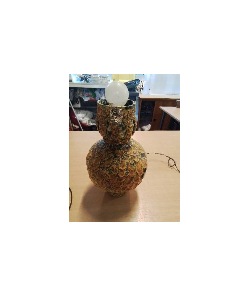 LAMPE CÉRAMIQUE OCRE EMAUX CYCLOPE ANNECY ANNÉES 60
