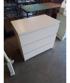 COMMODE BOIS BLANC 3 TIROIRS 