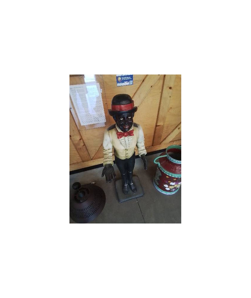 STATUETTE RÉSINE HOMME AU CHAPEAU 93CM