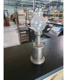 LAMPE PIGEON CUIVRE ET VERRE