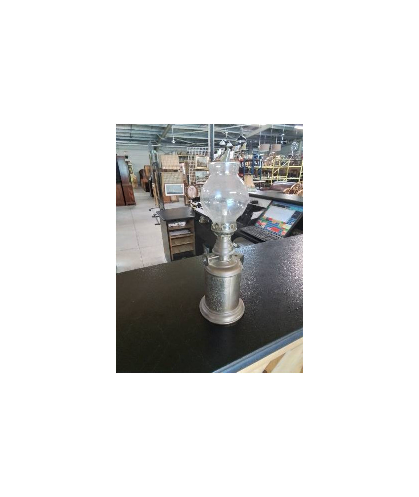 LAMPE PIGEON CUIVRE ET VERRE