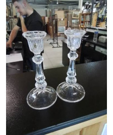 PAIRE DE BOUGEOIRS CRISTAL D’ARQUES