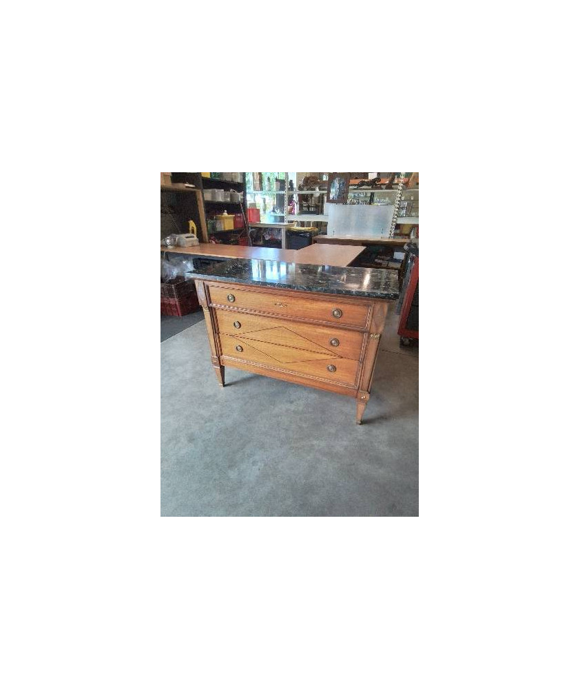 COMMODE BOIS CLAIR 3 TIROIRS DESSUS MARBRE VERT VEINÉ STYLE EMPIRE COMMODE BOIS CLAIR 3 TIROIRS DESSUS MARBRE VERT VEINÉ STYLE EMPIRE