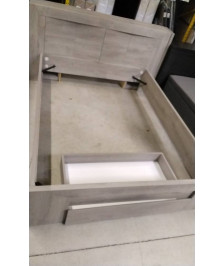 LIT 140X190 GRIS CONTEMPORAIN - TIROIRS