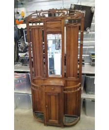 VESTIAIRE BOIS MIROIR BISEAUTE 