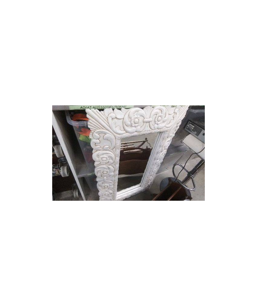 MIROIR BOIS ECRU 