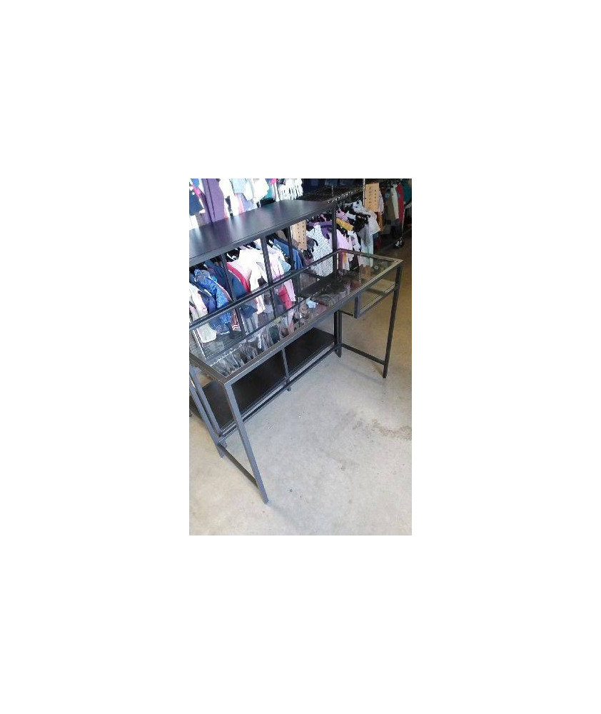 BUREAU 1 TABLETTE - DESSUS VERRE 
