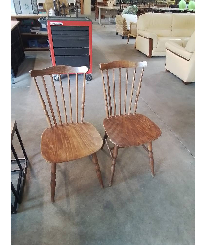 PAIRE DE CHAISES SALOON BOIS 