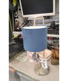 LAMPE ABAT JOUR VELOURS BLEU