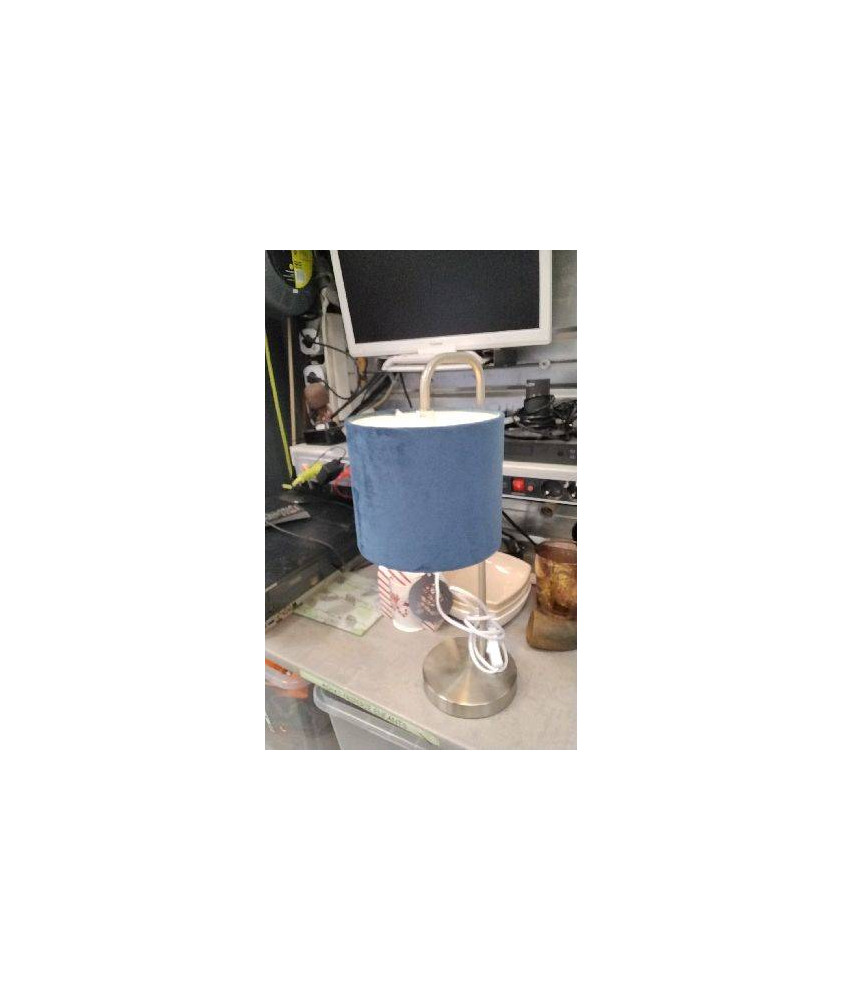 LAMPE ABAT JOUR VELOURS BLEU