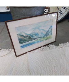 CADRE AQUARELLE MONTAGNE 