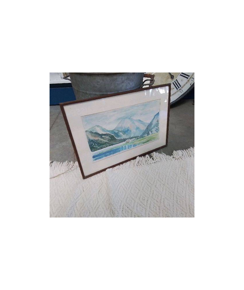 CADRE AQUARELLE MONTAGNE 