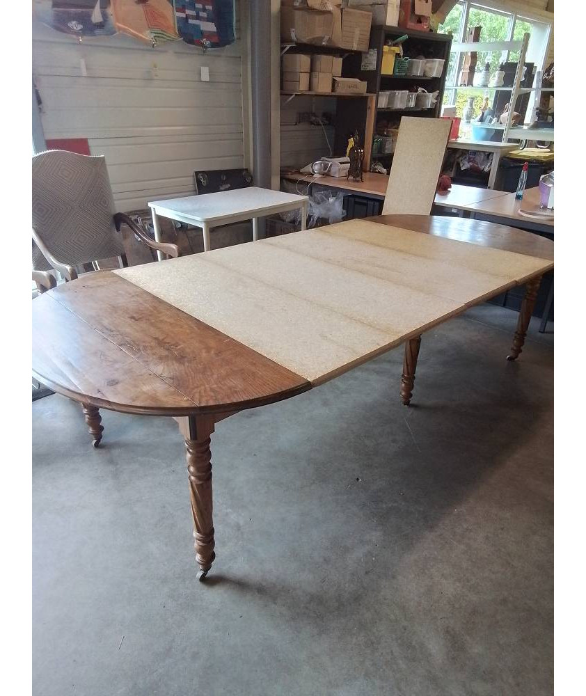TABLE RONDE A ABATTANTS 6 PIEDS TOURNÉS 112X71,5CM 4 RALLONGES 41CM TABLE RONDE A ABATTANTS 6 PIEDS TOURNÉS 112X71,5CM 4 RALLONGES 41CM