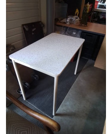 TABLE RECTANGULAIRE MÉTAL ET BOIS ECRU 100X60X74,5CM