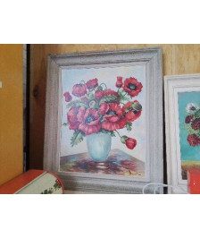 PEINTURE A L’HUILE ’BOUQUET DE COQUELICOT ’