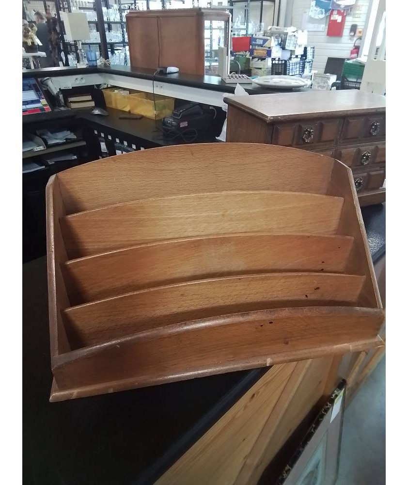 RANGE COURRIER DE BUREAU BOIS CLAIR 4 COMPARTIMENTS
