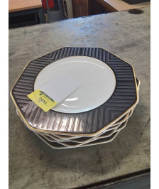 7 ASSIETTES CÉRAMIQUE HEINRICH VILLEROY&BOCH MODÈLE BLACK PEARL