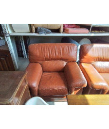 FAUTEUIL CUIR CRÈME 
