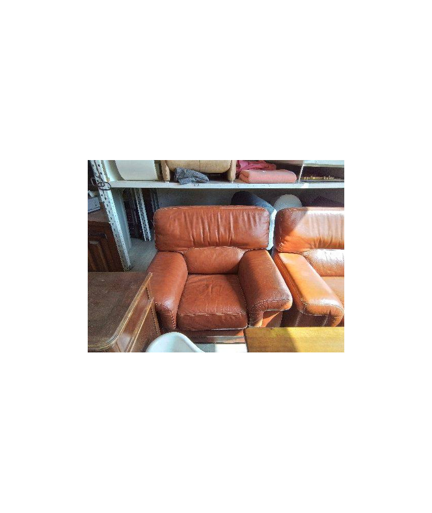 FAUTEUIL CUIR CRÈME 