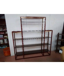ETAGERE EN VERRE FUMÉ ANNÉE 80