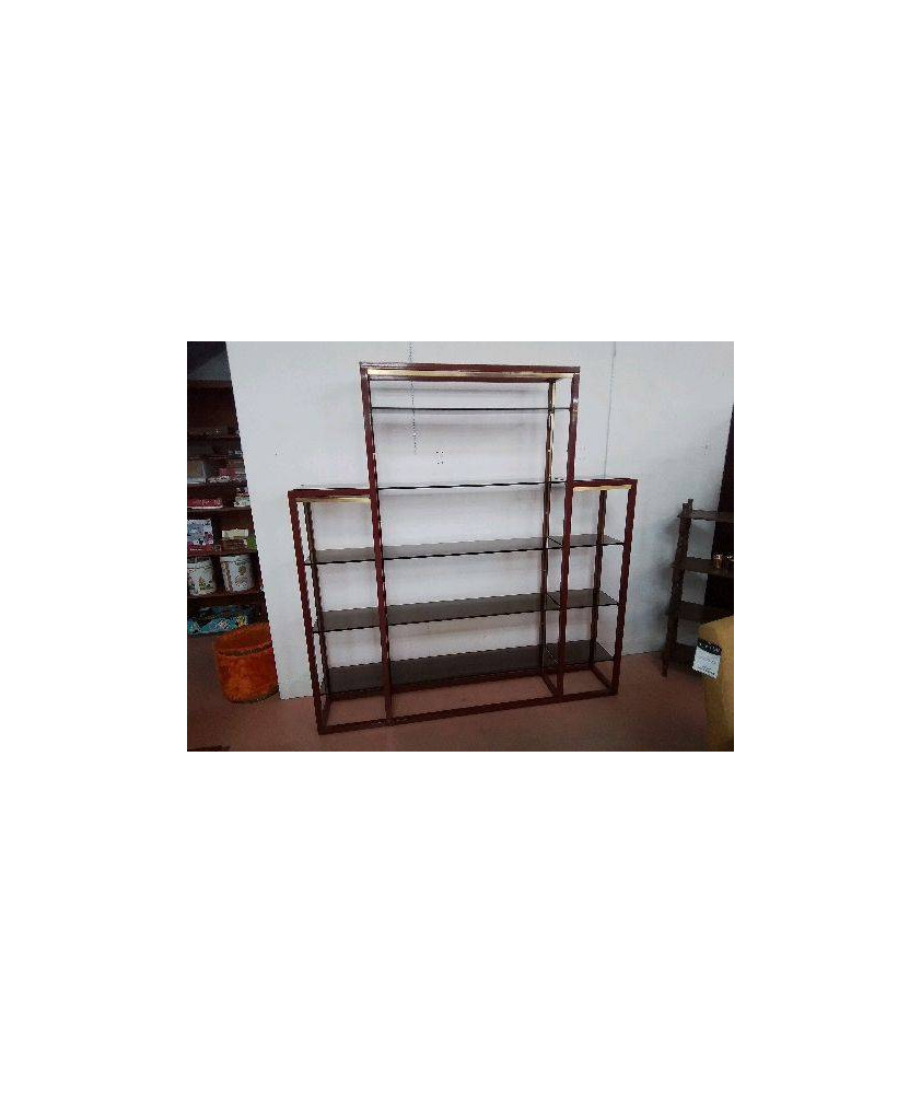 ETAGERE EN VERRE FUMÉ ANNÉE 80
