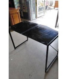 BUREAU METAL DESSUS VERRE