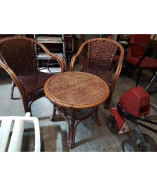TABLE BASSE EN ROTIN 