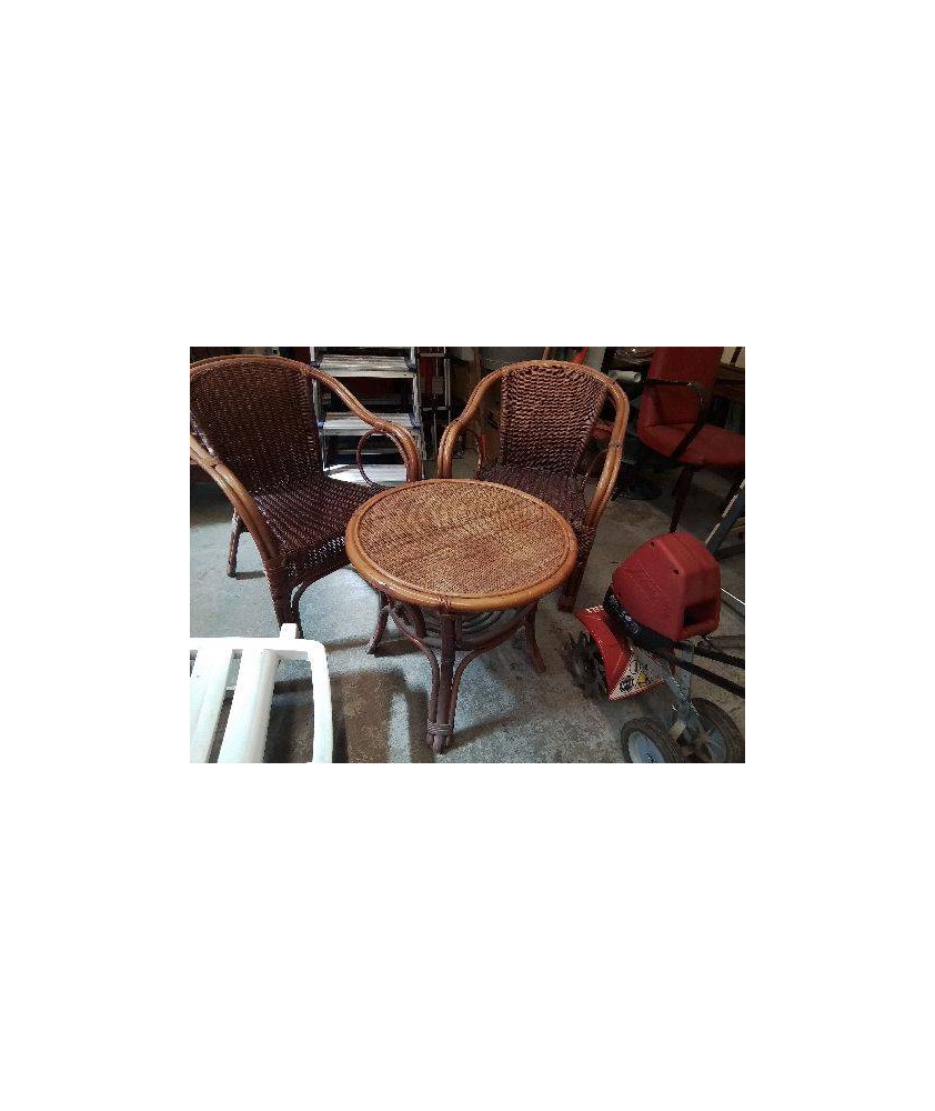 TABLE BASSE EN ROTIN 