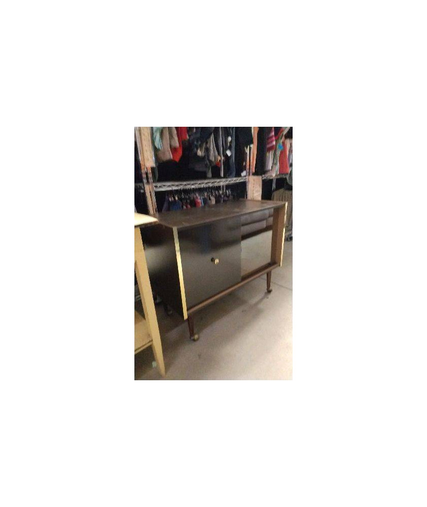 MEUBLE BAR A ROULETTES VINTAGE