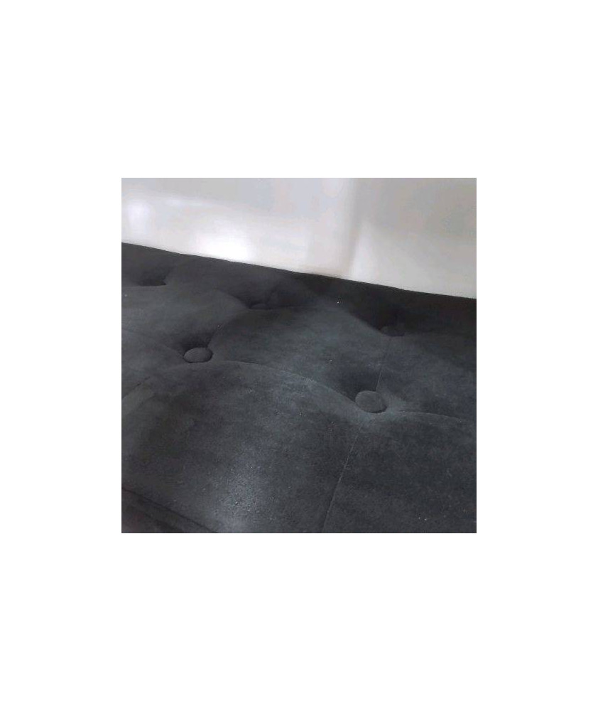BANC COFFRE VELOURS NOIR CAPITONNÉ 