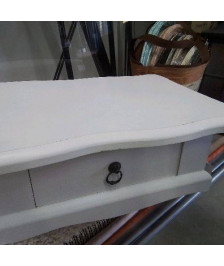 CONSOLE BOIS BLANCHE 2 TIROIRS STYLE CHARME