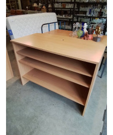 ÉTAGÈRE COMPTOIR BOIS CLAIR 3 NICHES 