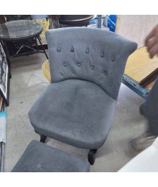 FAUTEUIL CRAPAUD VELOURS GRIS