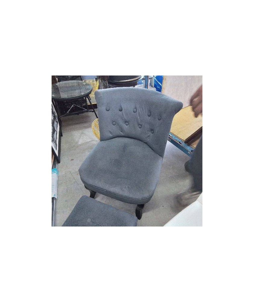 FAUTEUIL CRAPAUD VELOURS GRIS