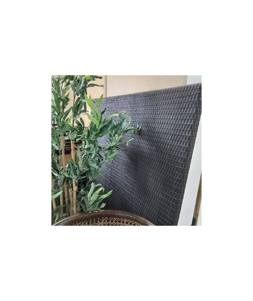 PANNEAU PARE VENT BRISE VUE RESINE TRESSÉE NOIRE 