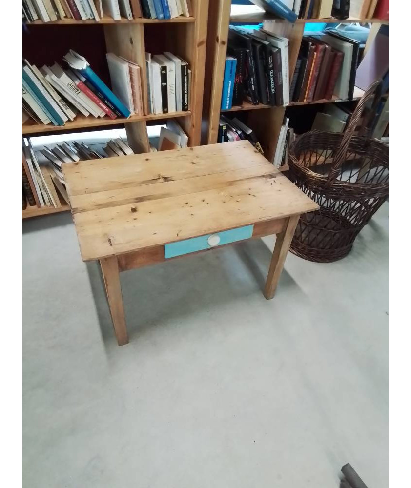 TABLE BASSE RECTANGULAIRE PITCHPIN 1 TIROIR PEINT BLEU XXE