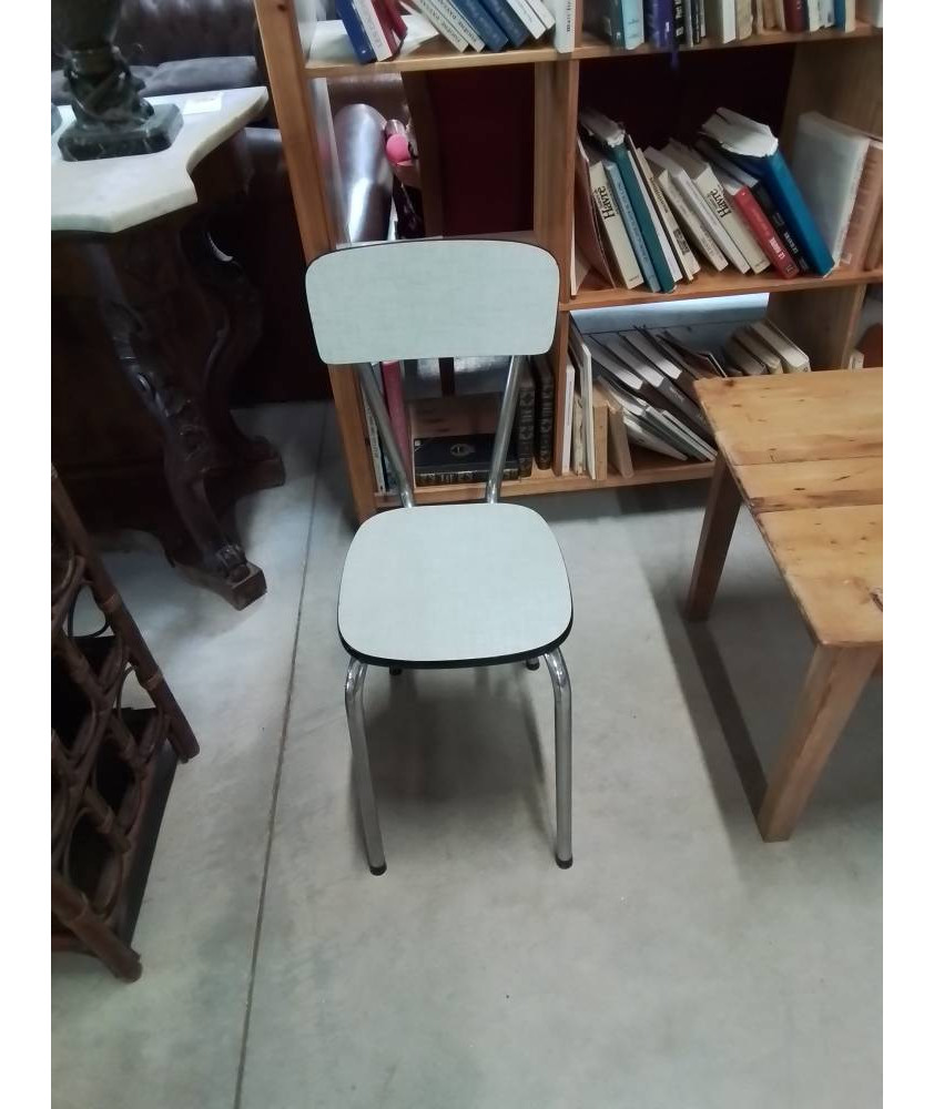 CHAISE FORMICA VERT ANNÉES 70