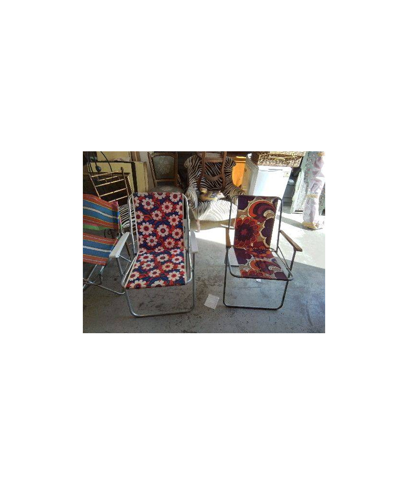 CHAISE ANNÉE 70 MOTIF FLORAL 