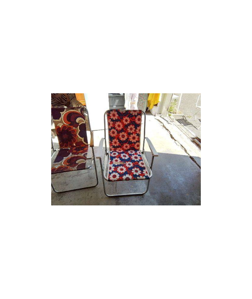 CHAISE ANNÉE 70 MOTIF FLORAL 