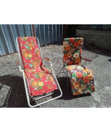 TRANSAT BAIN SOLEIL MOTIF FLORAL ANNÉE 70