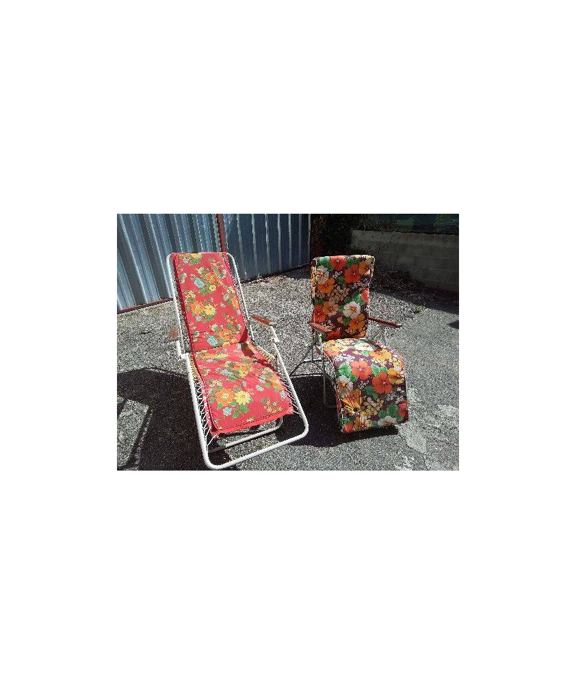 TRANSAT BAIN SOLEIL MOTIF FLORAL ANNÉE 70