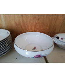 SALADIER PORCELAINE MOTIF ROSE 