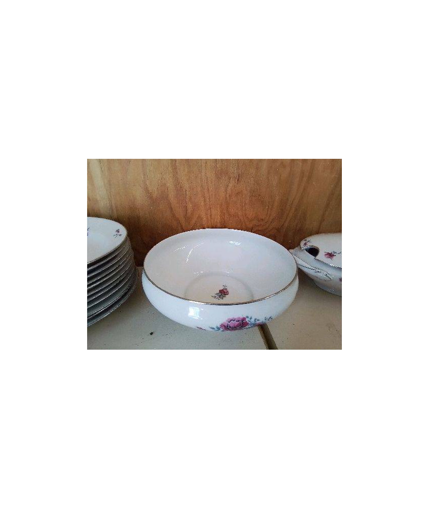 SALADIER PORCELAINE MOTIF ROSE 