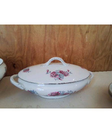 SOUPIÈRE PORCELAINE MOTIF ROSE 