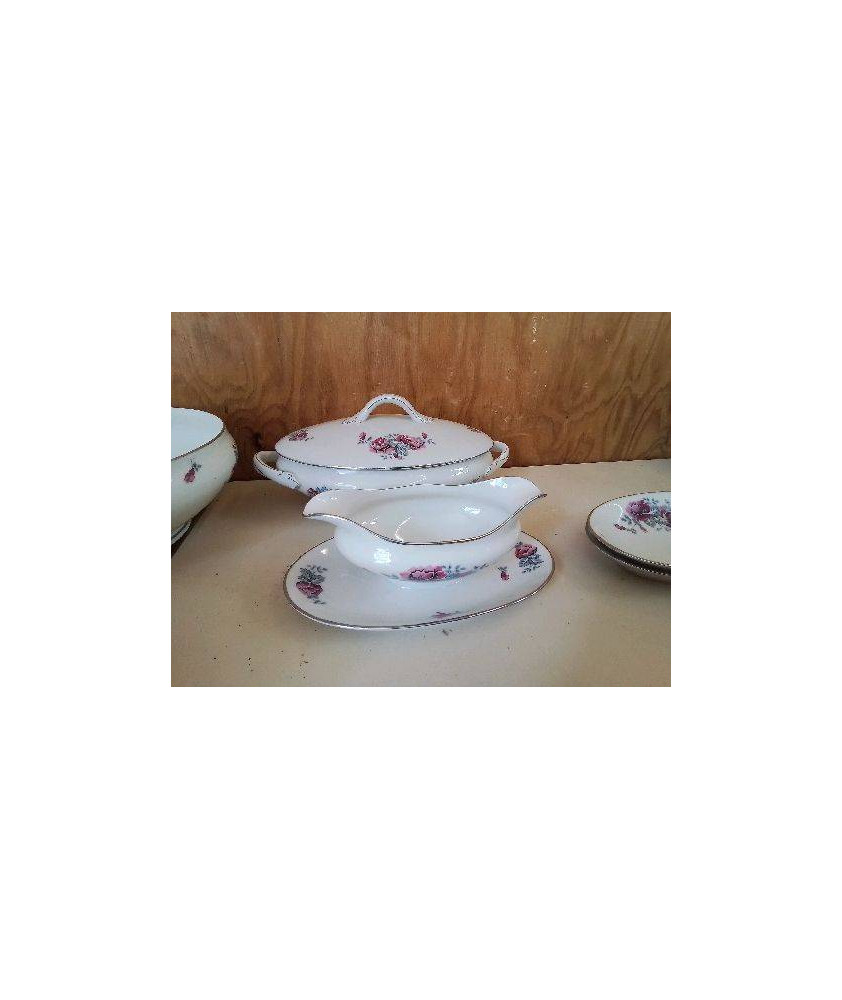 SAUCIÈRE PORCELAINE MOTIF ROSE 